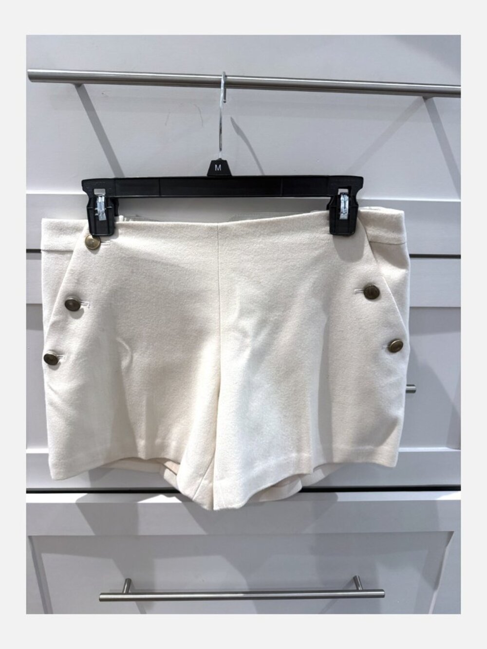 Anthropologie Cartonnier Cream Sailor Button Shorts Size 6